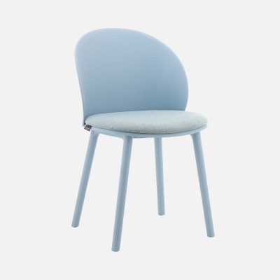 Stella blue polypropylene chair with cushioned seat Stella blue polypropylene chair with cushioned seat