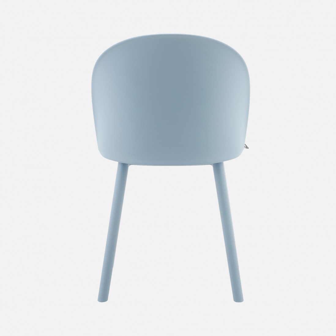 Stella blue polypropylene chair with cushioned seat