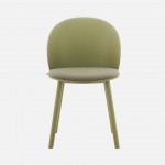 Stella green polypropylene chair with cushioned seat