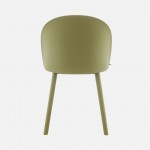 Stella green polypropylene chair with cushioned seat