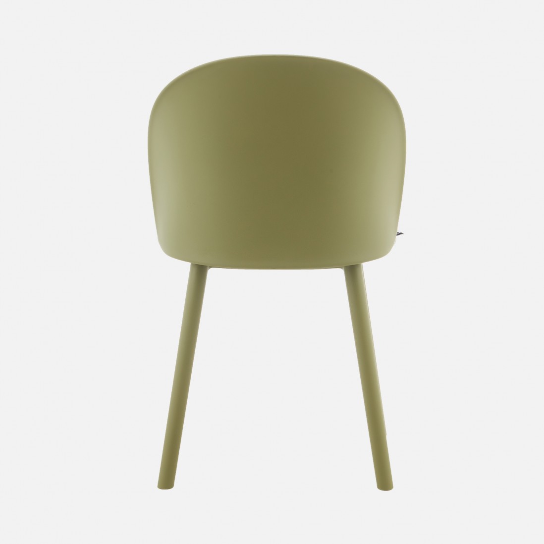 Stella green polypropylene chair with cushioned seat