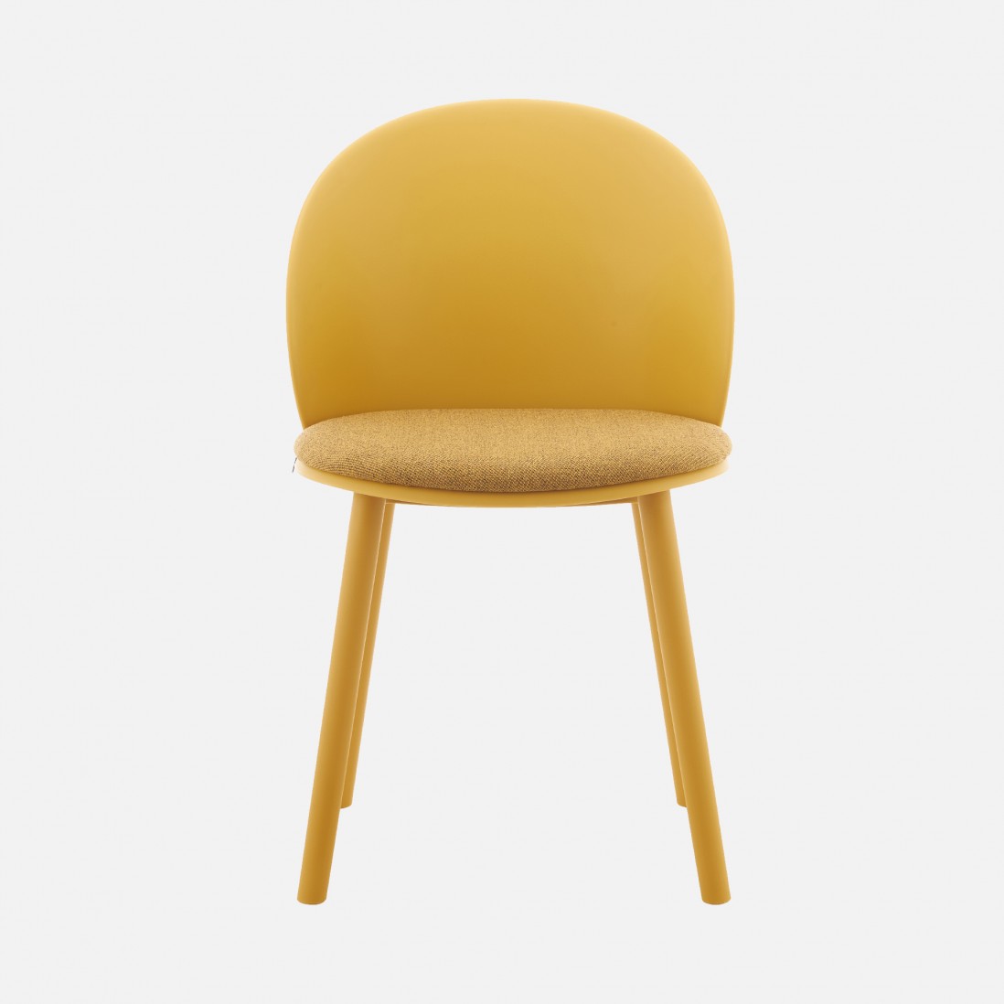 Stella yellow polypropylene chair with cushioned seat