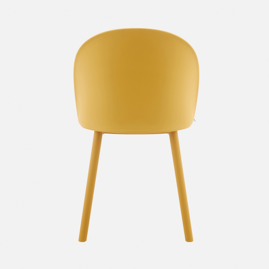 Stella yellow polypropylene chair with cushioned seat