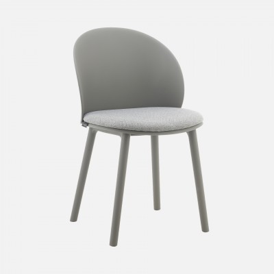Stella dark gray polypropylene chair with cushioned seat Stella dark gray polypropylene chair with cushioned seat