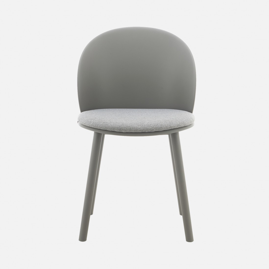Stella dark gray polypropylene chair with cushioned seat