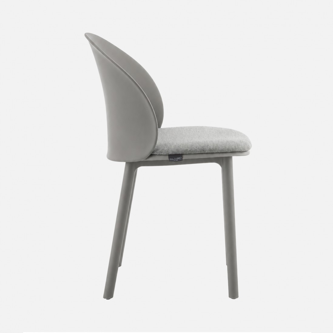 Stella dark gray polypropylene chair with cushioned seat