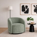 Cadeir�o Girat�rio Baltea em Chenille Verde